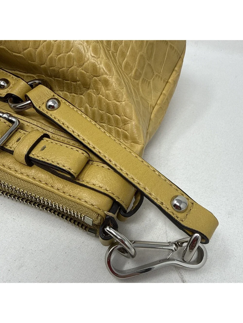 COACH Madison Sophia Embossed Croc Leather Satchel Bag
